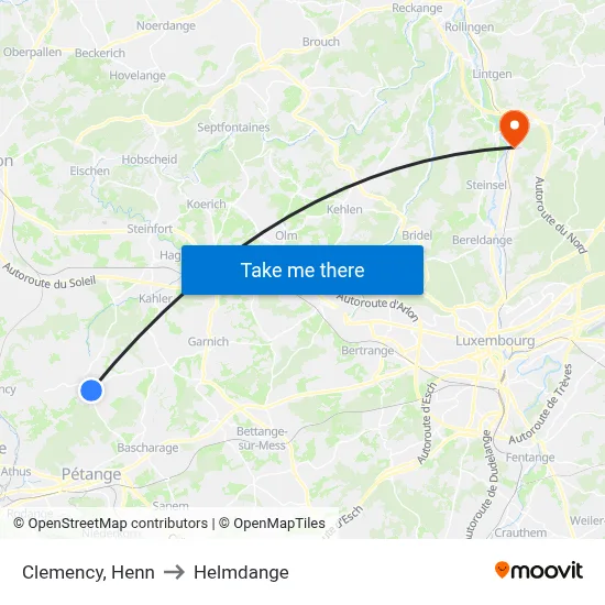 Clemency, Henn to Helmdange map