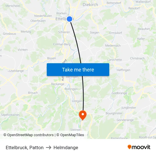 Ettelbruck, Patton to Helmdange map