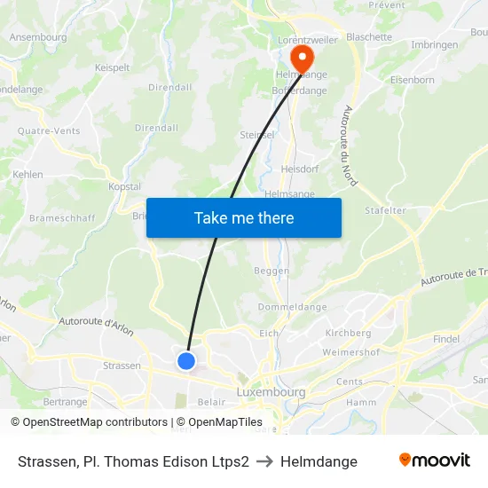 Strassen, Pl. Thomas Edison Ltps2 to Helmdange map