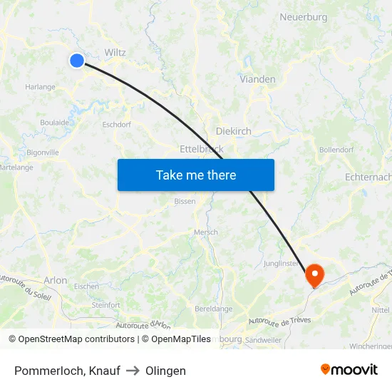 Pommerloch, Knauf to Olingen map