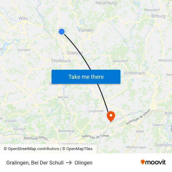 Gralingen, Bei Der Schull to Olingen map