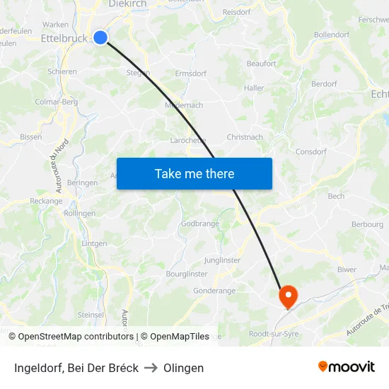 Ingeldorf, Bei Der Bréck to Olingen map
