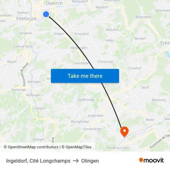 Ingeldorf, Cité Longchamps to Olingen map
