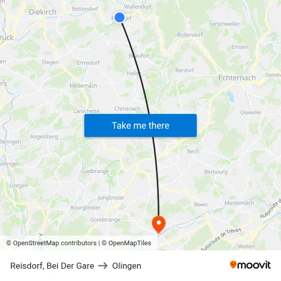Reisdorf, Bei Der Gare to Olingen map