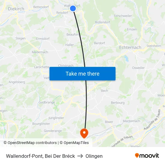 Wallendorf-Pont, Bei Der Bréck to Olingen map