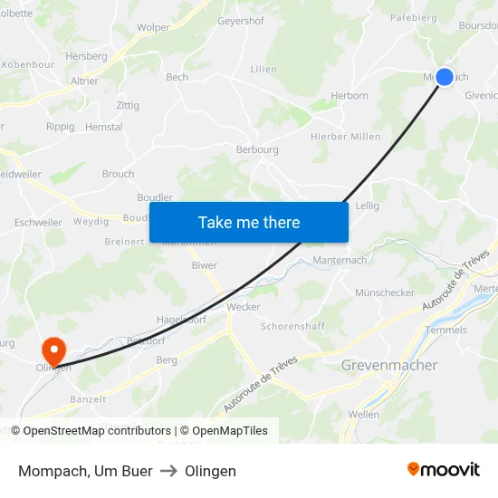 Mompach, Um Buer to Olingen map
