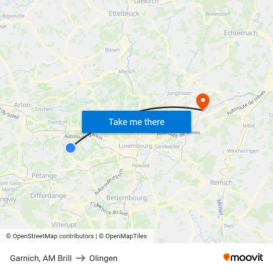 Garnich, AM Brill to Olingen map