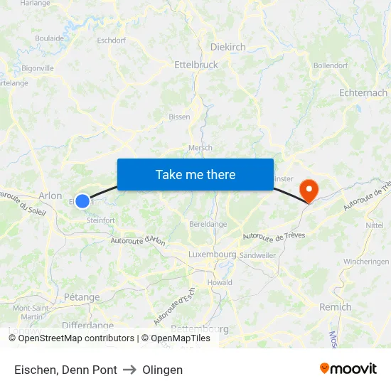 Eischen, Denn Pont to Olingen map