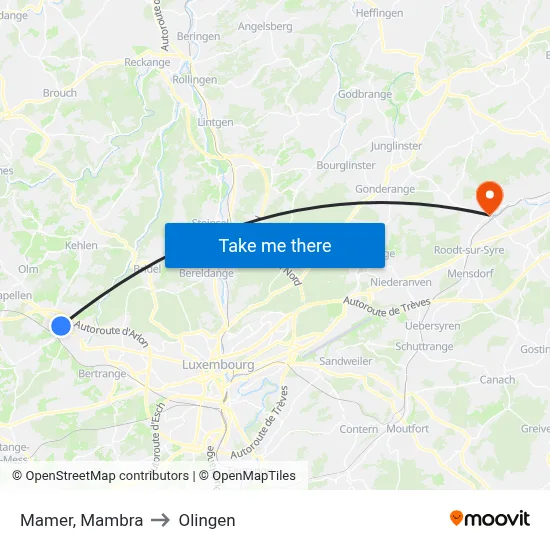 Mamer, Mambra to Olingen map