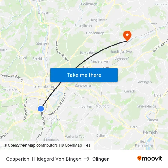 Gasperich, Hildegard Von Bingen to Olingen map
