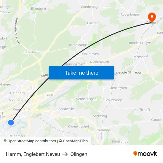 Hamm, Englebert Neveu to Olingen map
