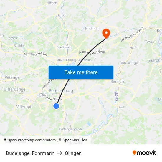 Dudelange, Fohrmann to Olingen map