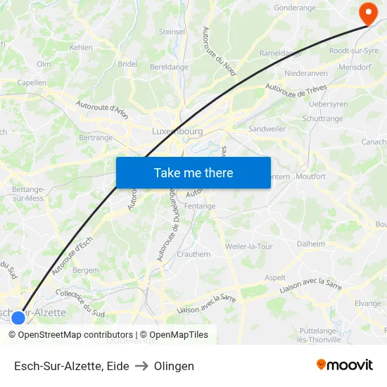 Esch-Sur-Alzette, Eide to Olingen map
