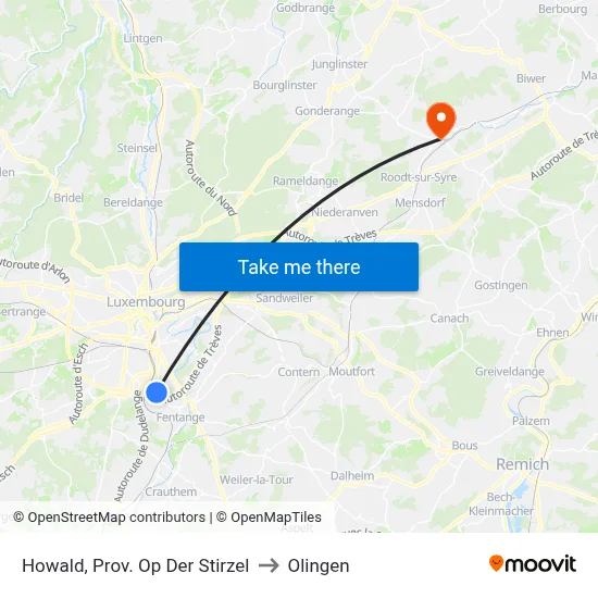 Howald, Prov. Op Der Stirzel to Olingen map