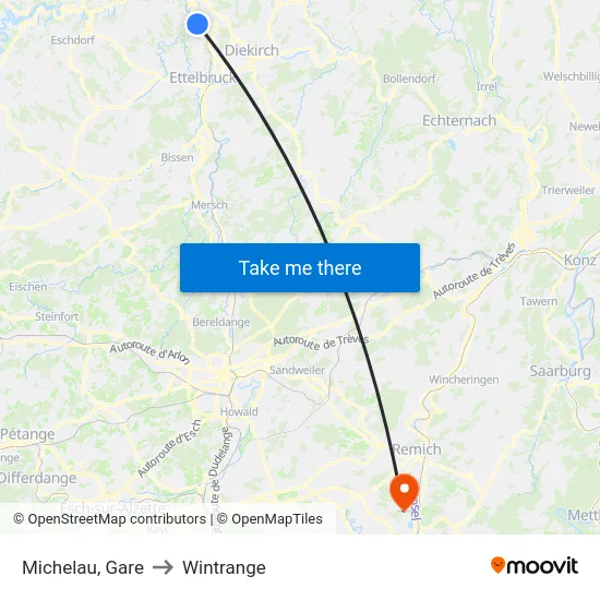Michelau, Gare to Wintrange map