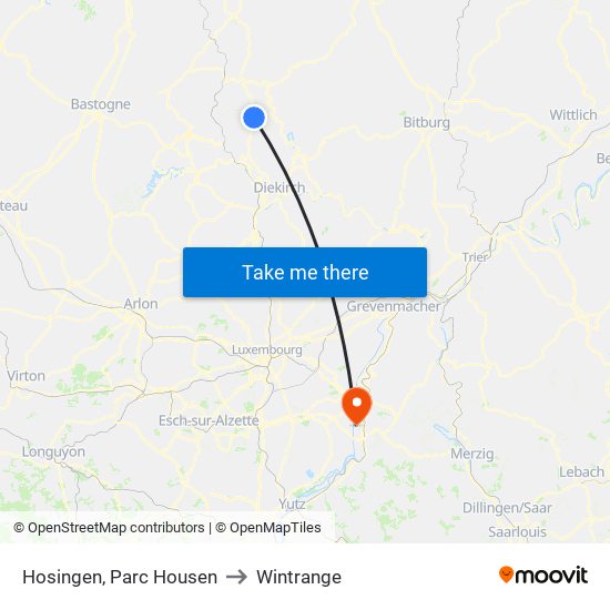 Hosingen, Parc Housen to Wintrange map