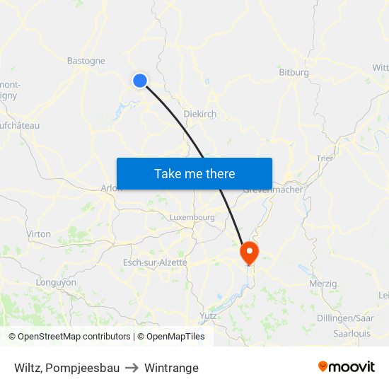 Wiltz, Pompjeesbau to Wintrange map