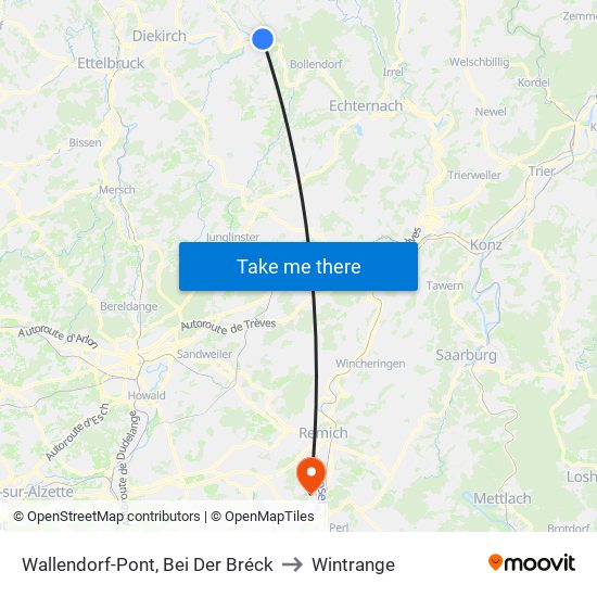 Wallendorf-Pont, Bei Der Bréck to Wintrange map