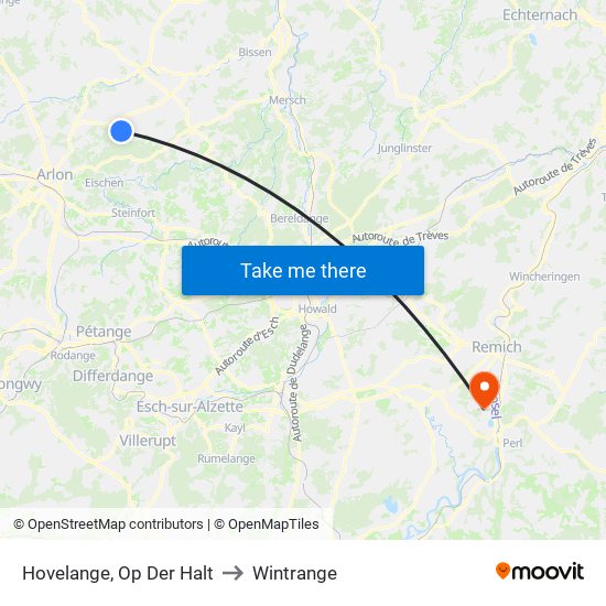 Hovelange, Op Der Halt to Wintrange map