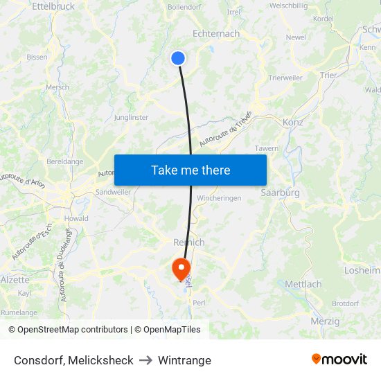 Consdorf, Melicksheck to Wintrange map