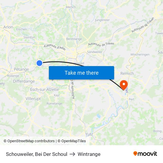 Schouweiler, Bei Der Schoul to Wintrange map