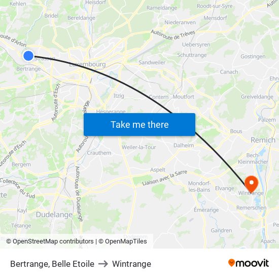 Bertrange, Belle Etoile to Wintrange map