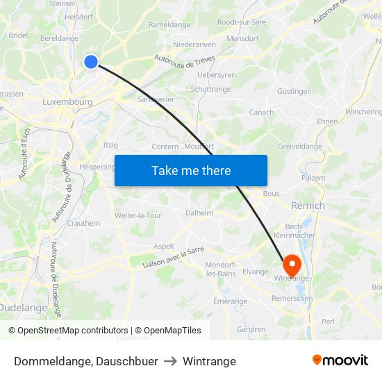 Dommeldange, Dauschbuer to Wintrange map