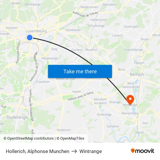 Hollerich, Alphonse Munchen to Wintrange map