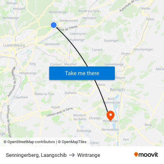 Senningerberg, Laangschib to Wintrange map