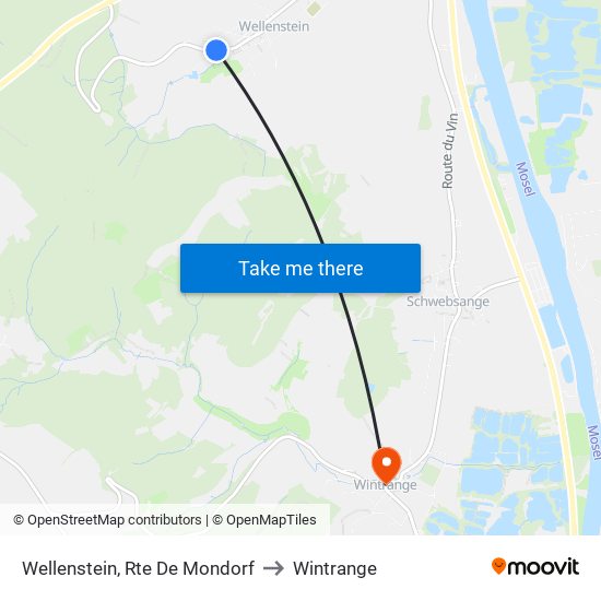 Wellenstein, Rte De Mondorf to Wintrange map