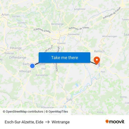 Esch-Sur-Alzette, Eide to Wintrange map
