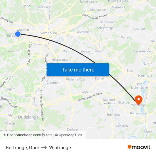 Bertrange, Gare to Wintrange map