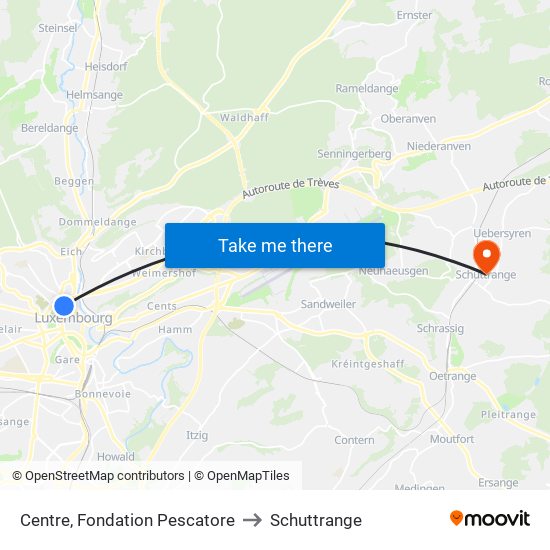 Centre, Fondation Pescatore to Schuttrange map