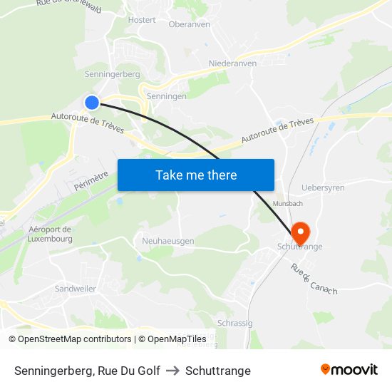 Senningerberg, Rue Du Golf to Schuttrange map