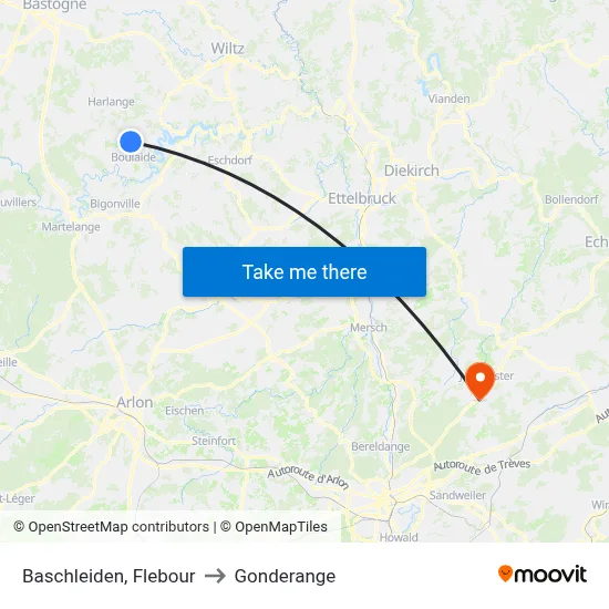 Baschleiden, Flebour to Gonderange map