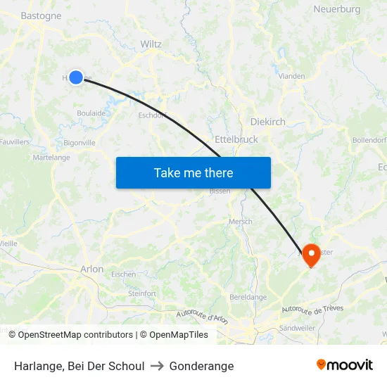 Harlange, Bei Der Schoul to Gonderange map
