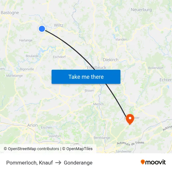 Pommerloch, Knauf to Gonderange map