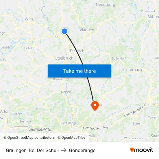 Gralingen, Bei Der Schull to Gonderange map