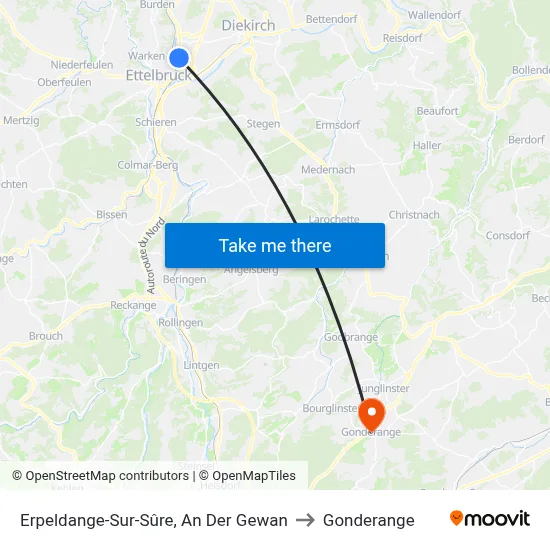 Erpeldange-Sur-Sûre, An Der Gewan to Gonderange map