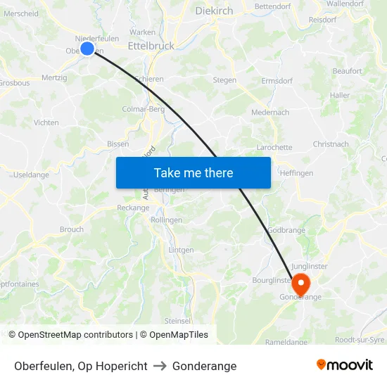 Oberfeulen, Op Hopericht to Gonderange map