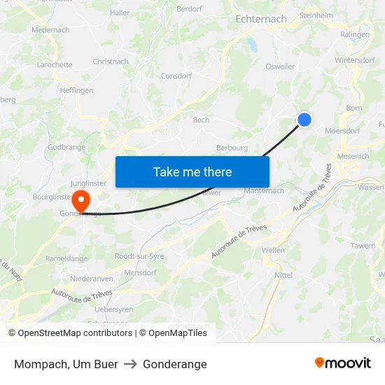 Mompach, Um Buer to Gonderange map