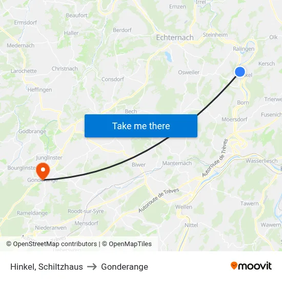 Hinkel, Schiltzhaus to Gonderange map