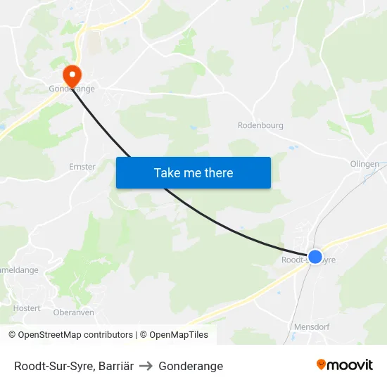 Roodt-Sur-Syre, Barriär to Gonderange map