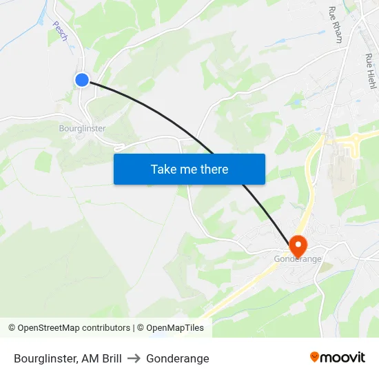 Bourglinster, AM Brill to Gonderange map