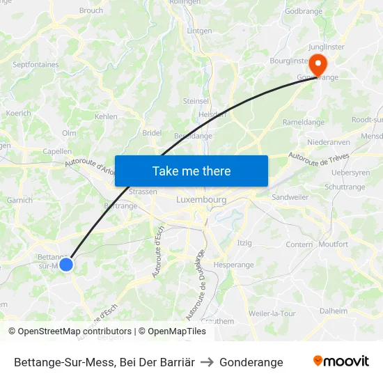 Bettange-Sur-Mess, Bei Der Barriär to Gonderange map