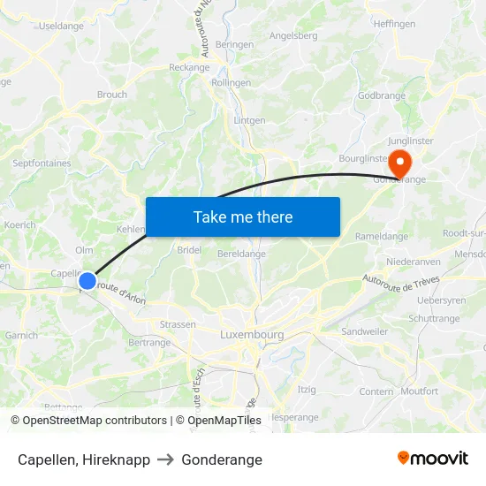 Capellen, Hireknapp to Gonderange map