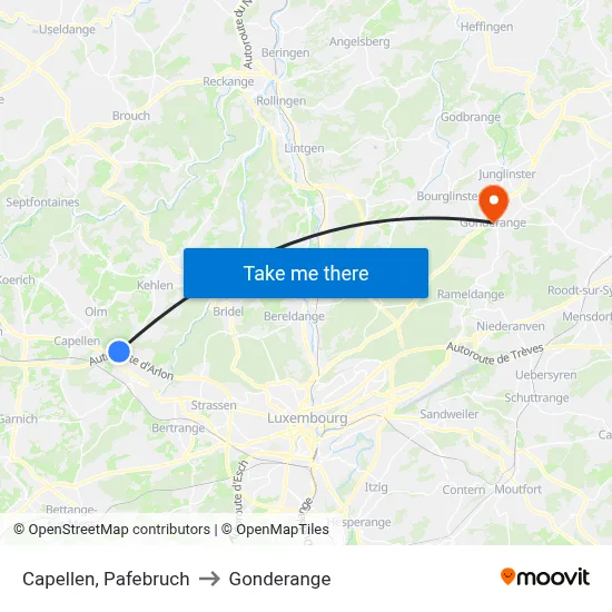 Capellen, Pafebruch to Gonderange map