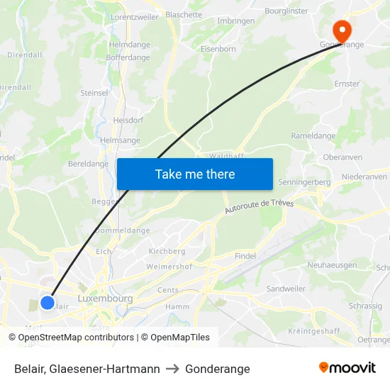 Belair, Glaesener-Hartmann to Gonderange map