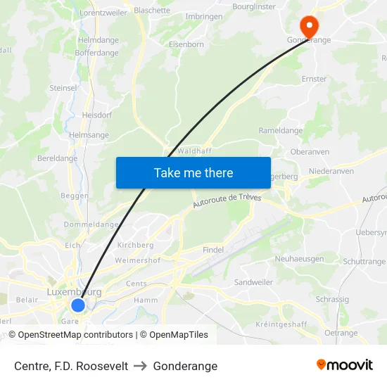 Centre, F.D. Roosevelt to Gonderange map