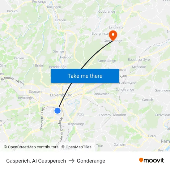 Gasperich, Al Gaasperech to Gonderange map